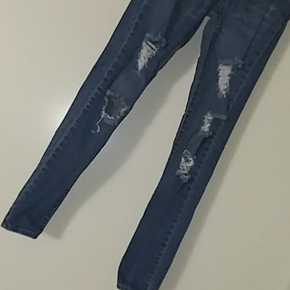 Low Rise Blue Distressed Jeans - Picture 4 of 5